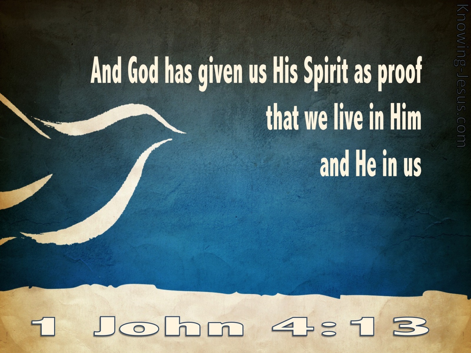 1 John 4:13 God Has Given Us His Spirit As Proof (blue)